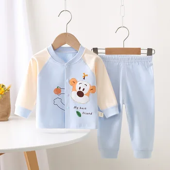 الرضع طفل الفتيات الفتيان مجموعات القطن الوليد ملابس طويلة الأكمام السراويل 2 قطعة مجموعة ربيع الخريف الملابس للطفل زي 6-18 شهر