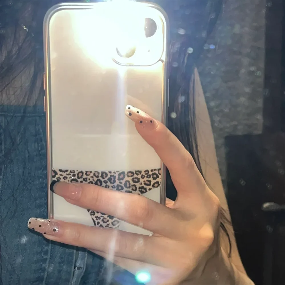 2 Custodie RUMDEY Per IPhone 16 Plus 6,7'' | Trasparenti Con Stampa Leopardata Rosa E Nera | Morbido TPU Antiurto E Antigraffio - 3
