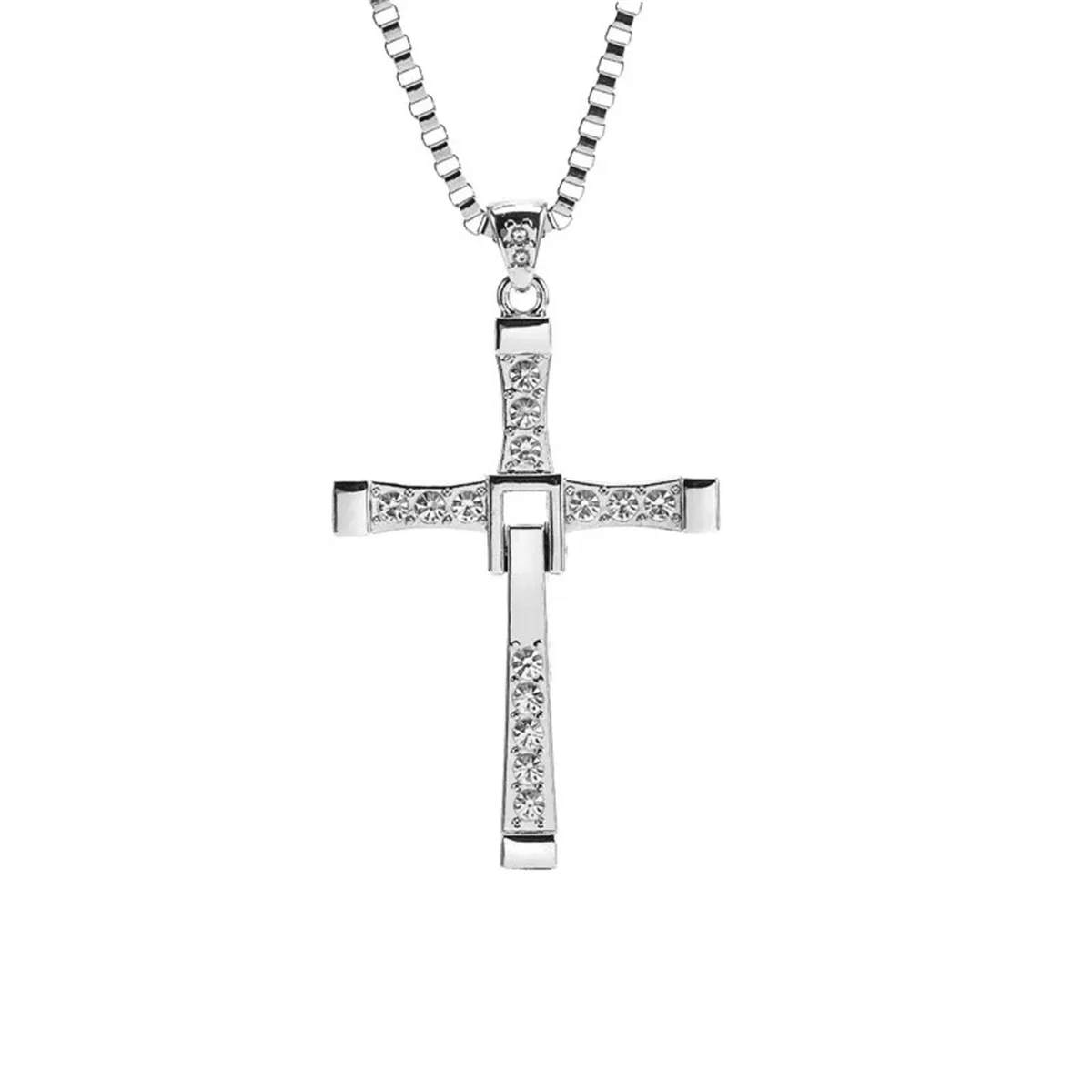 Cross pendant necklace Men Crystal Jesus Cross Pendant Jewelry