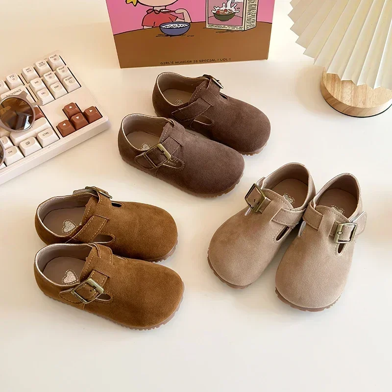 Spring New Girls Leather Fashion Korean Style Soft Anti-slippery Flats