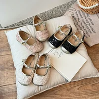 Children Mary Jane Leather Princess Shoes for Girls 2024 Spring New Soft Sole Party Sweet Shallow Mouth Cute French Single Shoes 2