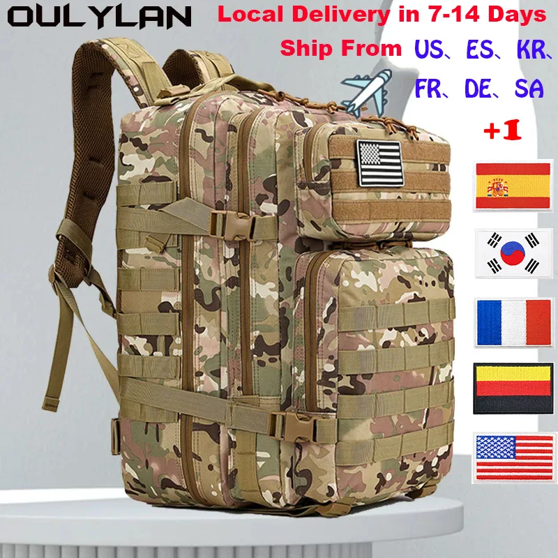 

Oulylan Assault Bags For Outdoor Trekking Camping Backpack Tactical Military Backpacks 45L Large Capacity Man 3 Days Army Molle