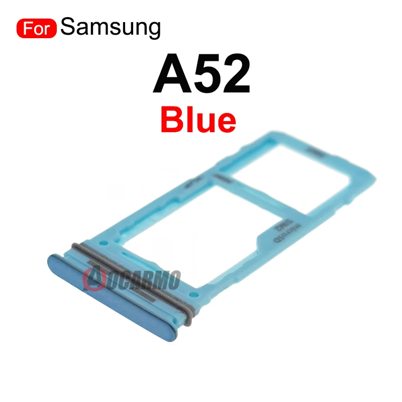 Aocarmo 블랙 퍼플 화이트 블루 심 트레이 슬롯, 삼성 갤럭시 A52 SIM 마이크로 SD 카드홀더 교체 부품