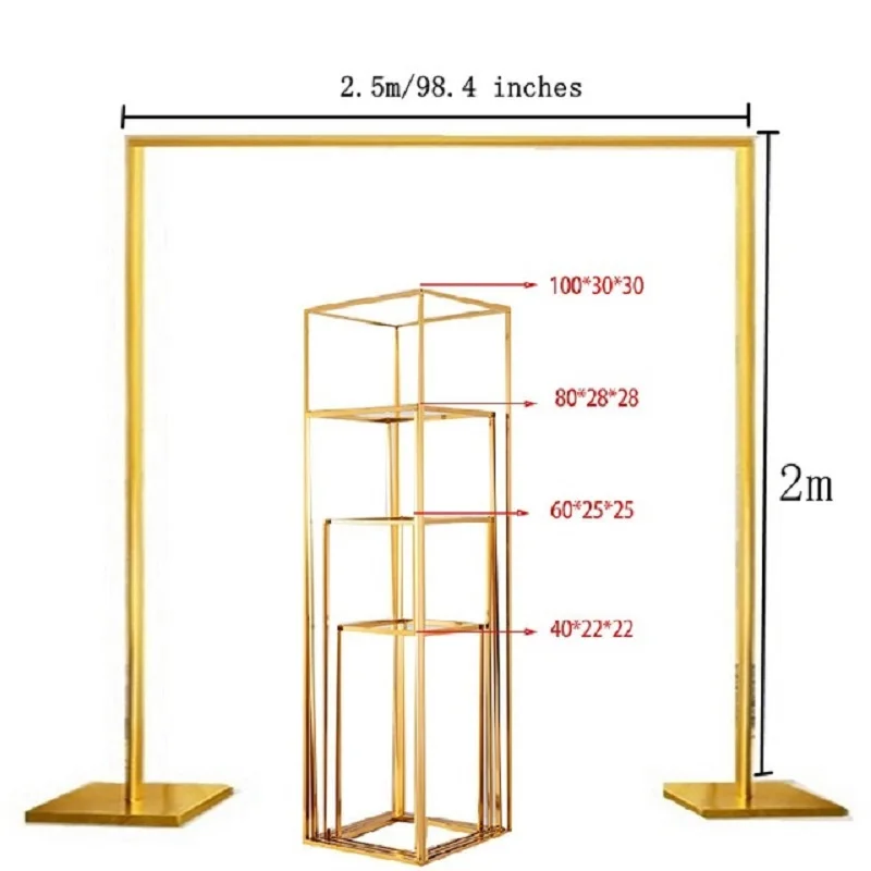 5 개/몫 실크 장미 꽃 웨딩 아치 소품 광장 금속 반짝이 골드 도금 아치 배경 스탠드 무대 장미 꽃 스탠드 장식
