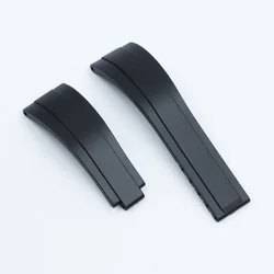 High-Quality 20mm Silicone Waterproof Watch Strap for No logo (Black)