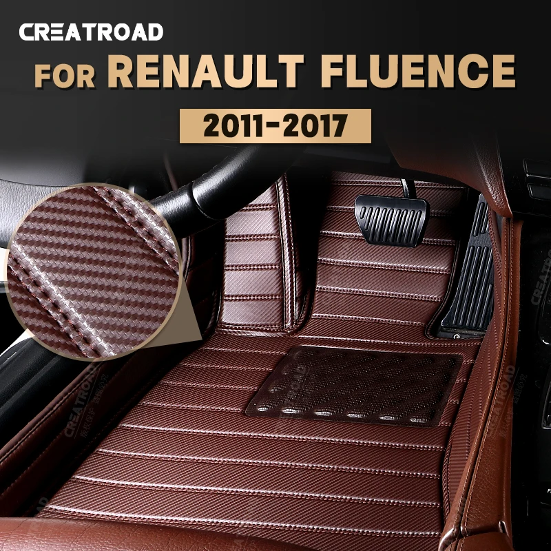 

Напольные коврики из углеродного волокна на заказ для Renault Fluence 2011-2017, 16, 15, 14, 13, 12 футов, покрытие для ковра, аксессуары для интерьера автомобиля