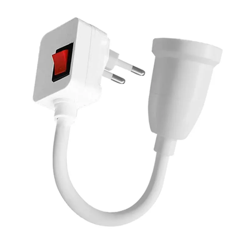 Flexible tube lamp holder E27 screw socket rotatable European style plug with switch for wall mounted lamps