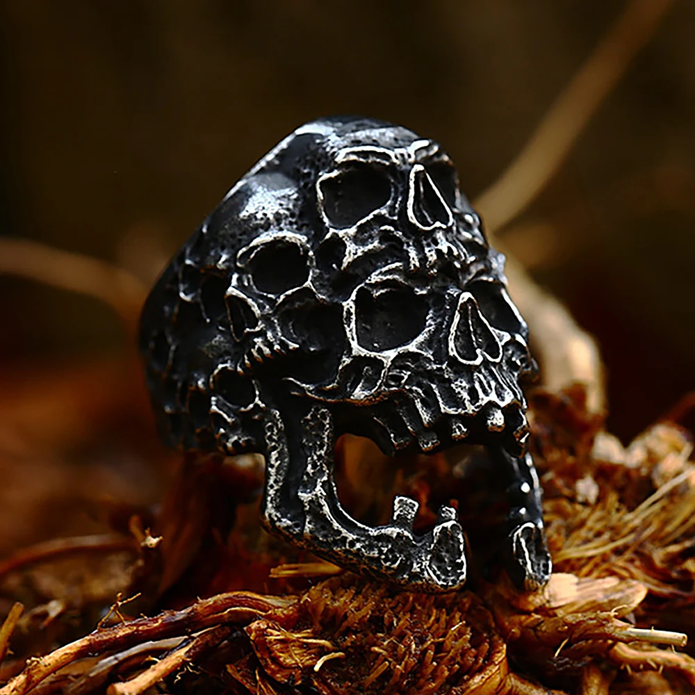 Black Oxidized Silver Gothic Ring Skull Ring Men 925 Sterling Silver at Rs  100/gram in Jaipur