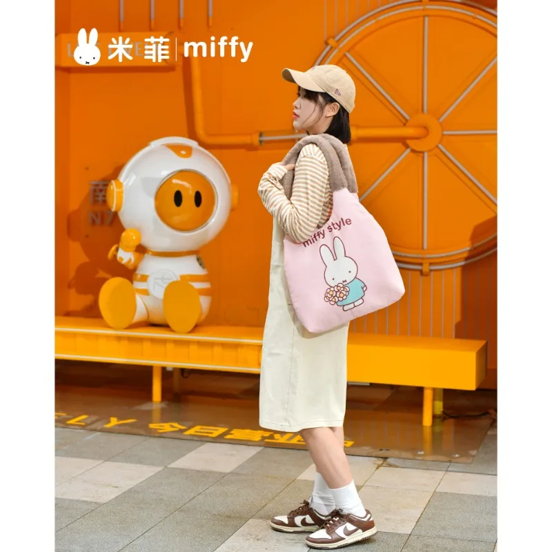 Genuine Edition Miffy Autumn Winter New Model Girls Office Workers Large Capacity Quilting Vest Tote Package Single Shoulder Bag fashion handbag