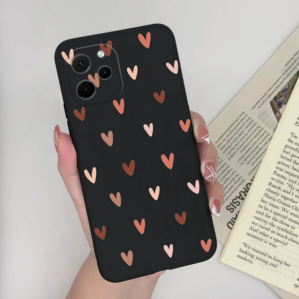 Heart Silicone Matte Shockproof Phone Case - Soft Back Cover, Enhanced Protection