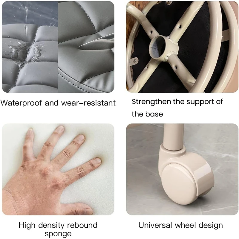 Pulley Low Stool Universal Wheel Small Stool Seat with Wheel Children Multi-functional Shoe Changing Round