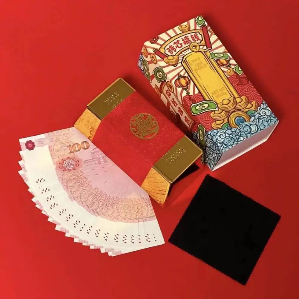 

Spring Festival Packet 3d Magical Golden Brick Envelope Capacity Cash Holder with Good Fortune Sturdy Anti-crack for Lucky