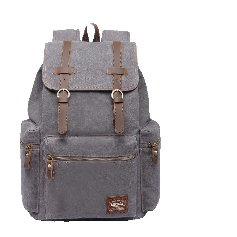 LazyZoom Canvas Herren Damen, Outdoor-Reisen Mittelschüler, Großer Rucksack Für Wandern Und Freizeit, Trendy Doppelter Schulter_voghion.com