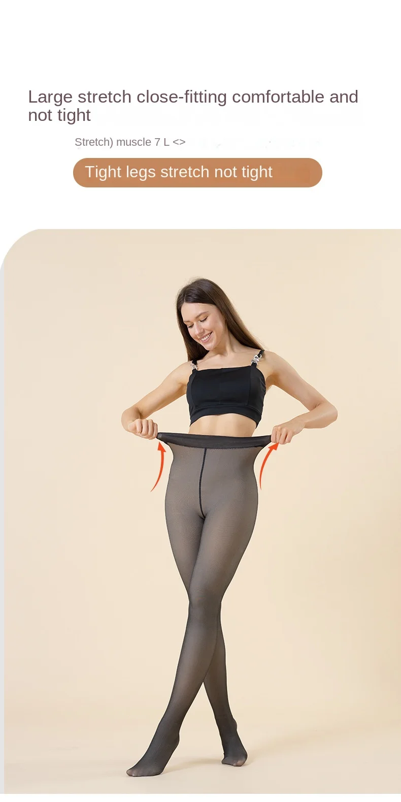 Collant sexy da donna Collant da donna Calze termiche finte traslucide Leggings invernali caldi Mutandine in pile_voghion.com