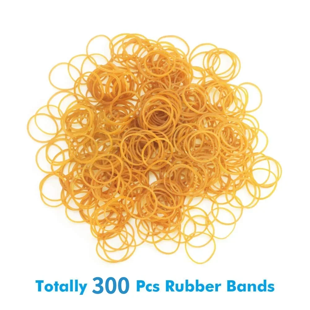 High Elastic Yellow Rubber Bands - Durable Natural Rubber, Available in Sets of 100, 300, or 666 Pieces, 38mm Diameter