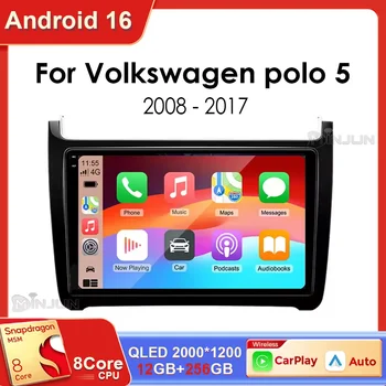 Radio para Auto Android 16 para VW Polo 6R 2008-2020, Navegación GPS, Qualcomm 8 Núcleos, 360 ° Cámara Panorámica Inalámbrica CarPlay para Auto 1