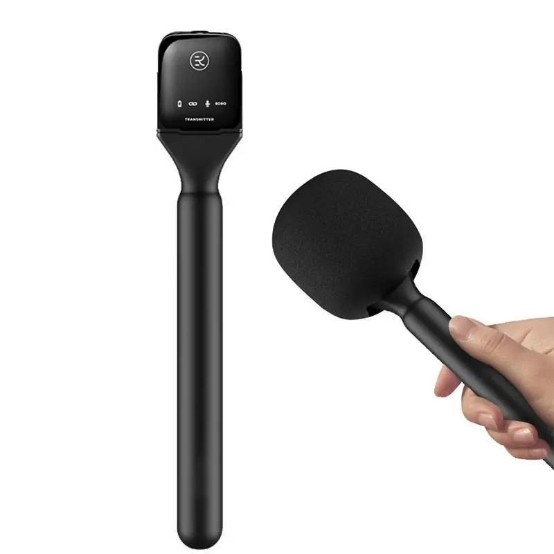 *마이크 1 2용 Rode Wireless GO II용 윈드실드 폼이 포함된 무선 핸드헬드 인터뷰 마이크 어댑터