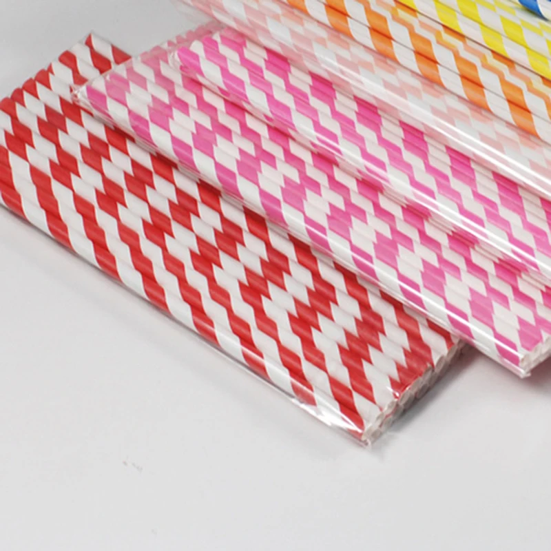150pcs Biodegradable Stripes Paper Straws Stripes Disposable Drinking Straws For Kids Wedding Birthday Party Baby Shower