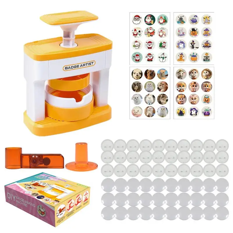 

Badge Maker Kids DIY Button Badge Pin Presser With 48 Badges Creative DIY Making Toys Badge Maker Machine Toys Fun Educational