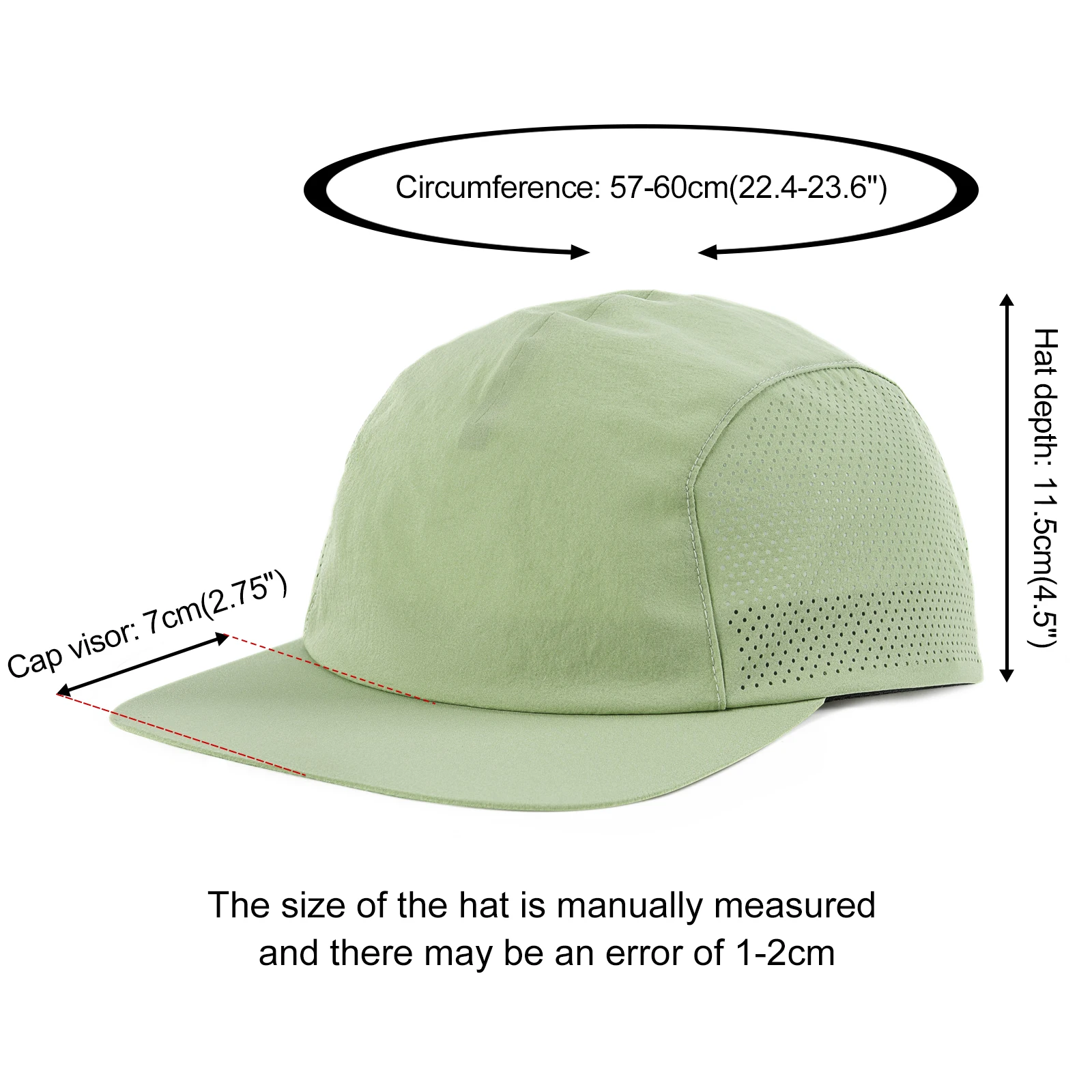 VOBOOM Unstructured Baseball Cap Flat Brim Sports Cap Quick Dry Outdoor Cap for Men and Women