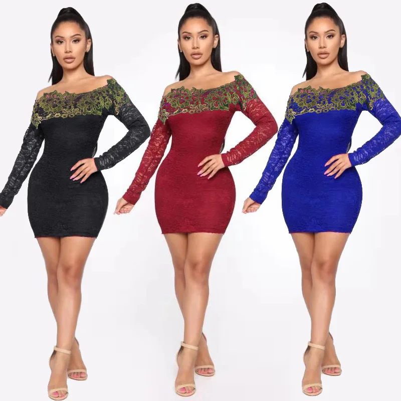 lace dress elegant slash Lace Buttoned Dress main image 1