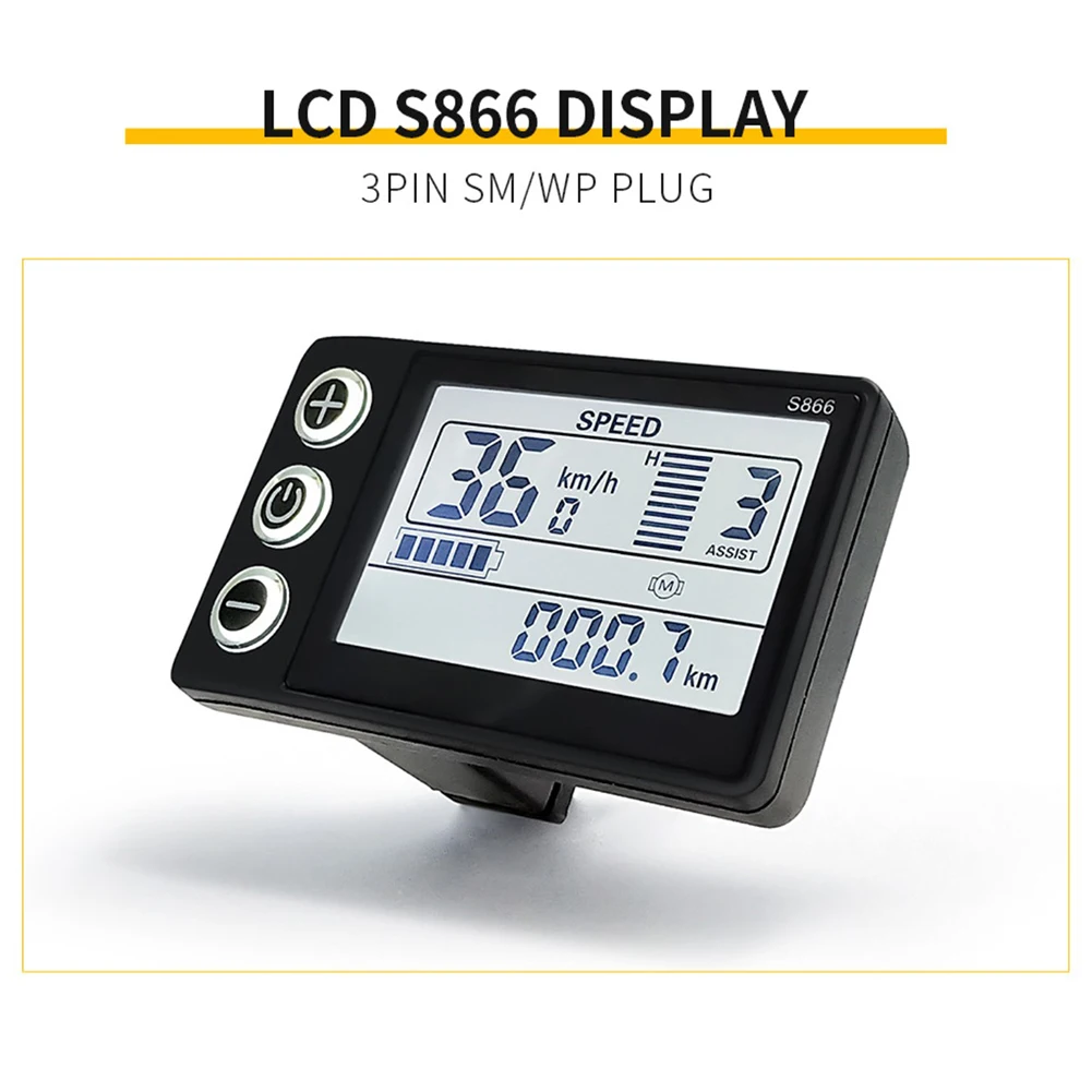 Lcd S866 Digital Electric Bike Smart Meter Spina Impermeabile 24V 36V 48V Bike Ride Tachimetro Contachilometri Display Lcd Partcontroller
