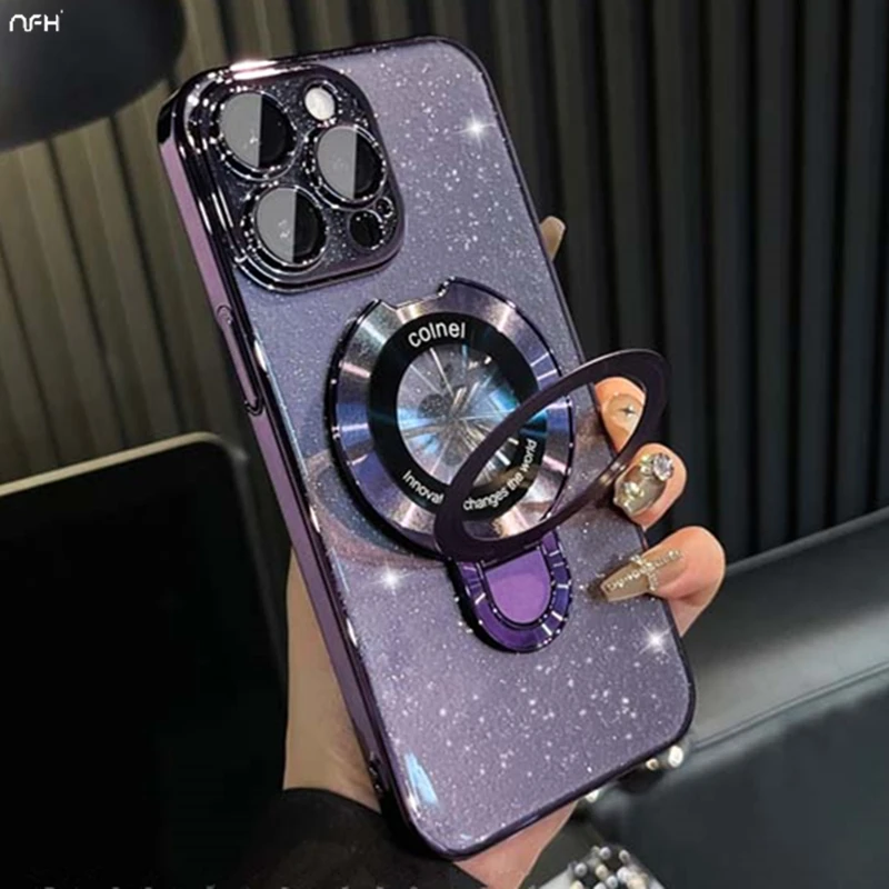 Acrylic Luxury Phone Case For iPhone 16 15 14 13 12 11 Pro Max Plus For Magsafe Transparent Magnetic Hard Cover funda - TikTok Singapore