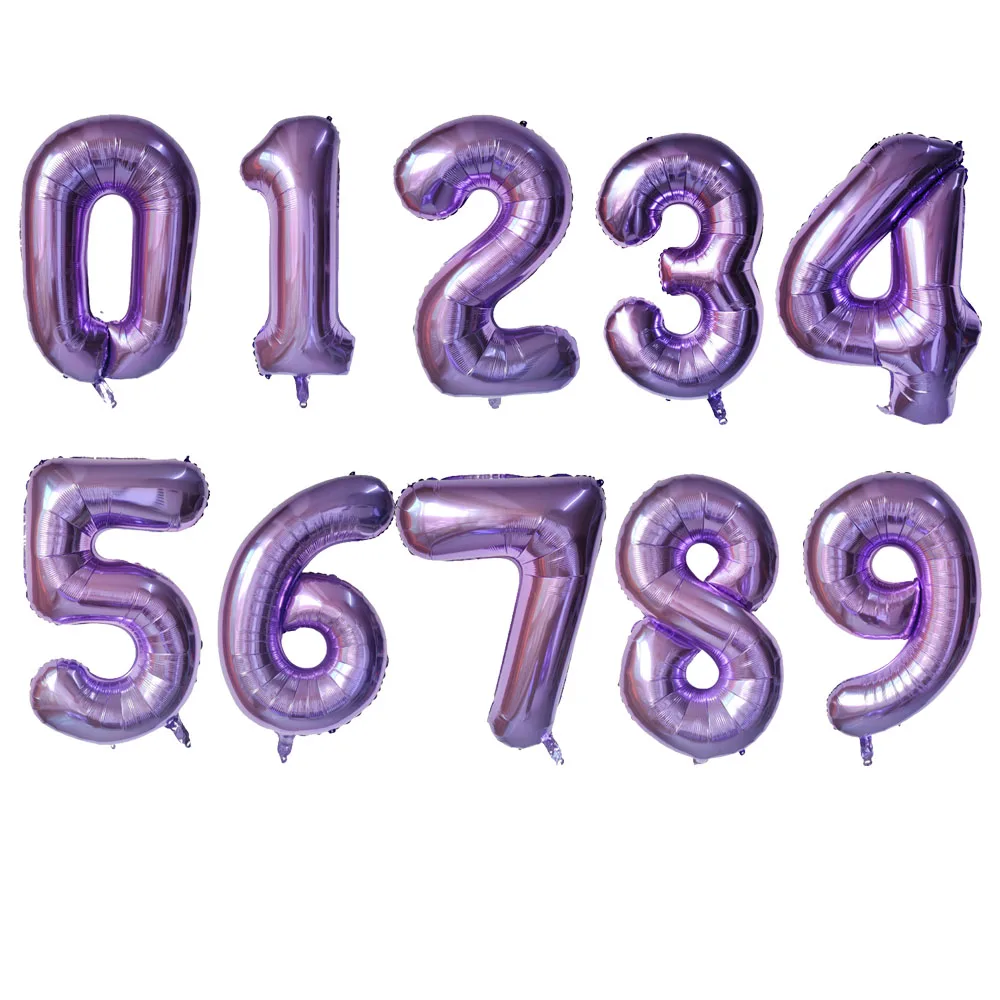 Purple Number Balloon for Kids' Birthday Celebration - 32-Inch Party Decoration