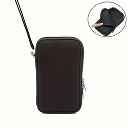 Multifunctional Portable Phone Pouch with Earphone Storage and Lanyard - 18cmX11cm (Black)