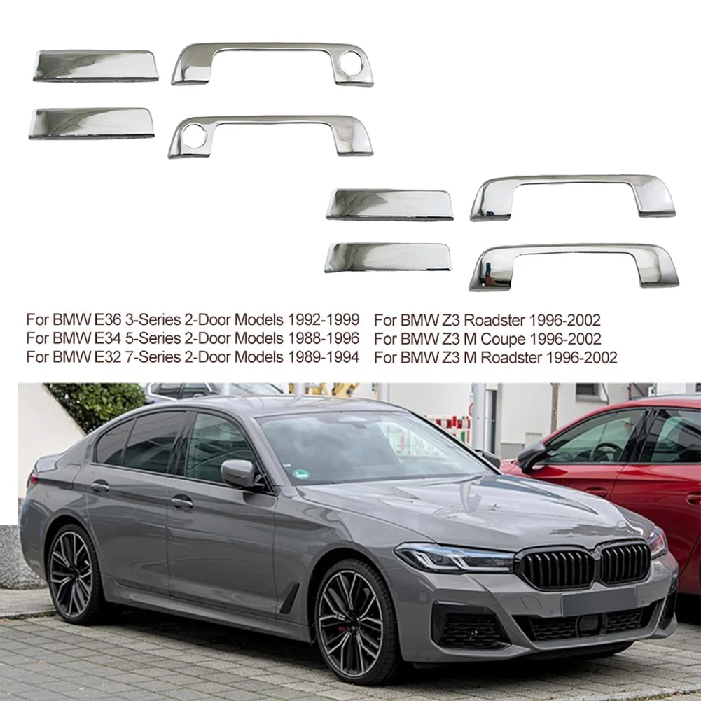 4 Pezzi Automotive Chrome Side Door Handle Covers Per Bmw E36 Serie 3 Per Bmw E32 Serie 7 Per Bmw Z3 Roadster Silver Part