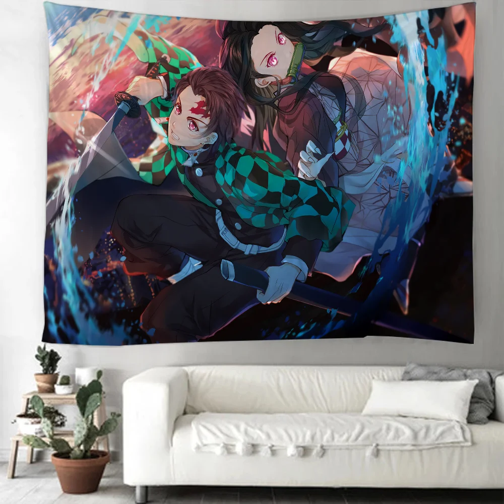 Funny Demon Slayer Tapestry for Bedroom Photo Wallpaper on the Wall Decor Decoration Home Decorations Room Decors Aesthetic Art