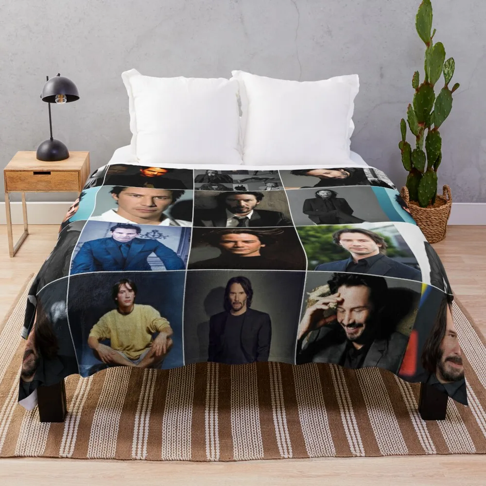

Keanu Reeves Canadian actor Mix Photos Ultimate Mural / Collage Edit Fan Art - 2 Throw Blanket Weighted Blanket Soft Blanket