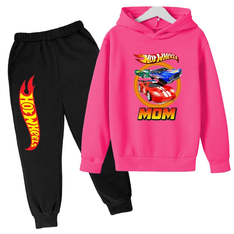 Kids Clothing Hot Wheels Car Game Printed Hoodie Coat 3-12 Yrs Boys Girls Toddler Top+pants Fashion Sweatshirt Casual Sportswear
