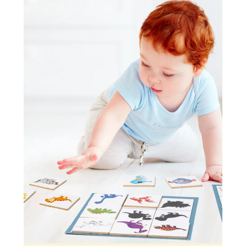 1 Set Shadow Pairing Board Game Parent-child Interactive Games Animal Fruit Shape Puzzle Logical Thinking Game Montessori Toys