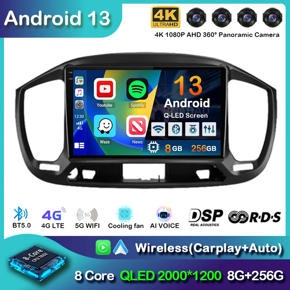

Android 13 Carplay Auto Car Radio For Fiat Uno 2014 2015 2016 2017 2018 2019 2020 GPS Multimedia Player Stereo video WIFI+4G DSP