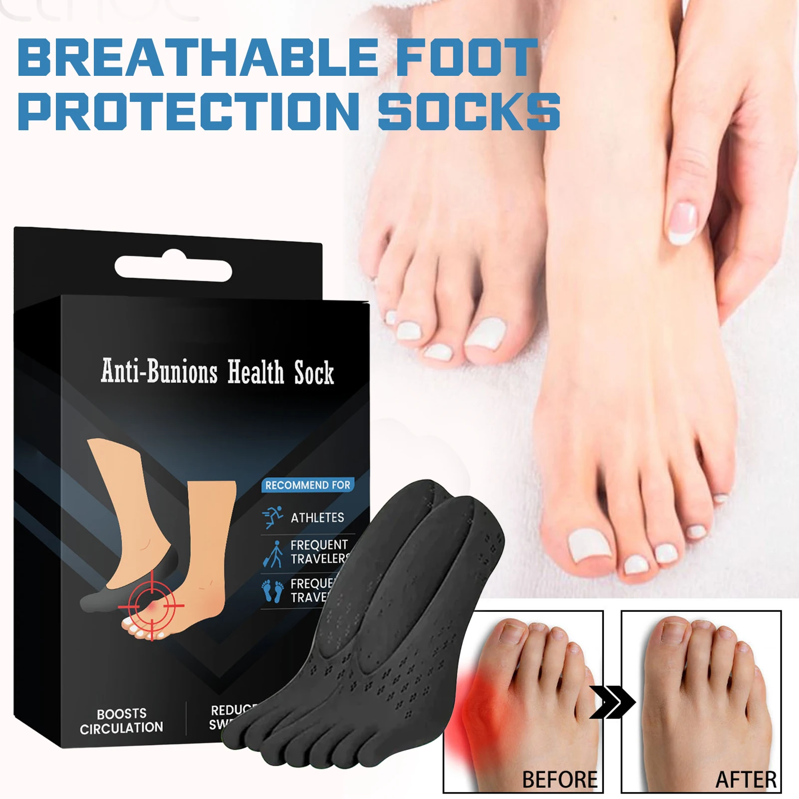 Anti-Bunions Health Sock Pain Stiffness Relief For Outdoor Sports Foot Care Socks Heels Warm Breathable man Meias de Cuidado