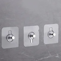 Flash sale 2PCS  Adhesive Nails Hook Poster Seamless Wall Hook Waterproof Durable Transparent Kitchen Bathroom Screw Hook Hanger 2