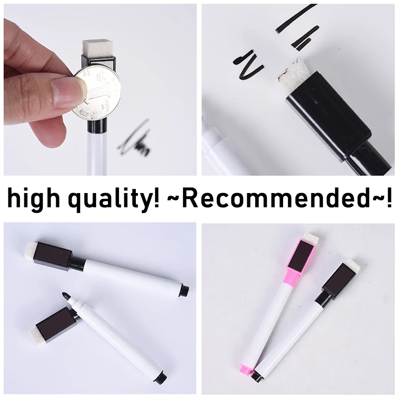 8Pcs/lot Colorful Black School Classroom Supplies Magnetic Whiteboard Pen Markers Dry Eraser Pages Children Drawing marker pens