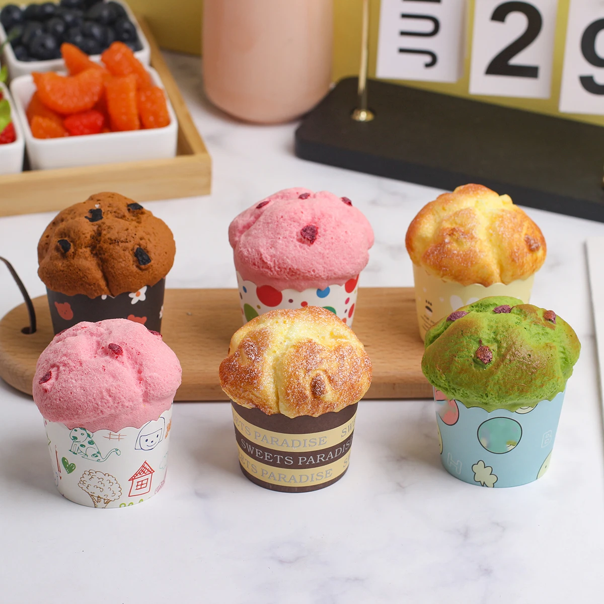 6PCS Colorful Cupcake Dessert Wedding Party Decoration Cake Decoration Photography Professional Simulation Cake Model FCYY-010 food model food photography props