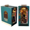 DIY Book Nook Wooden Miniature Model Kit Chinese Street View Oriental Tales Bookend 3D Puzzle Bookshelf Home Decor Friends Gifts 1