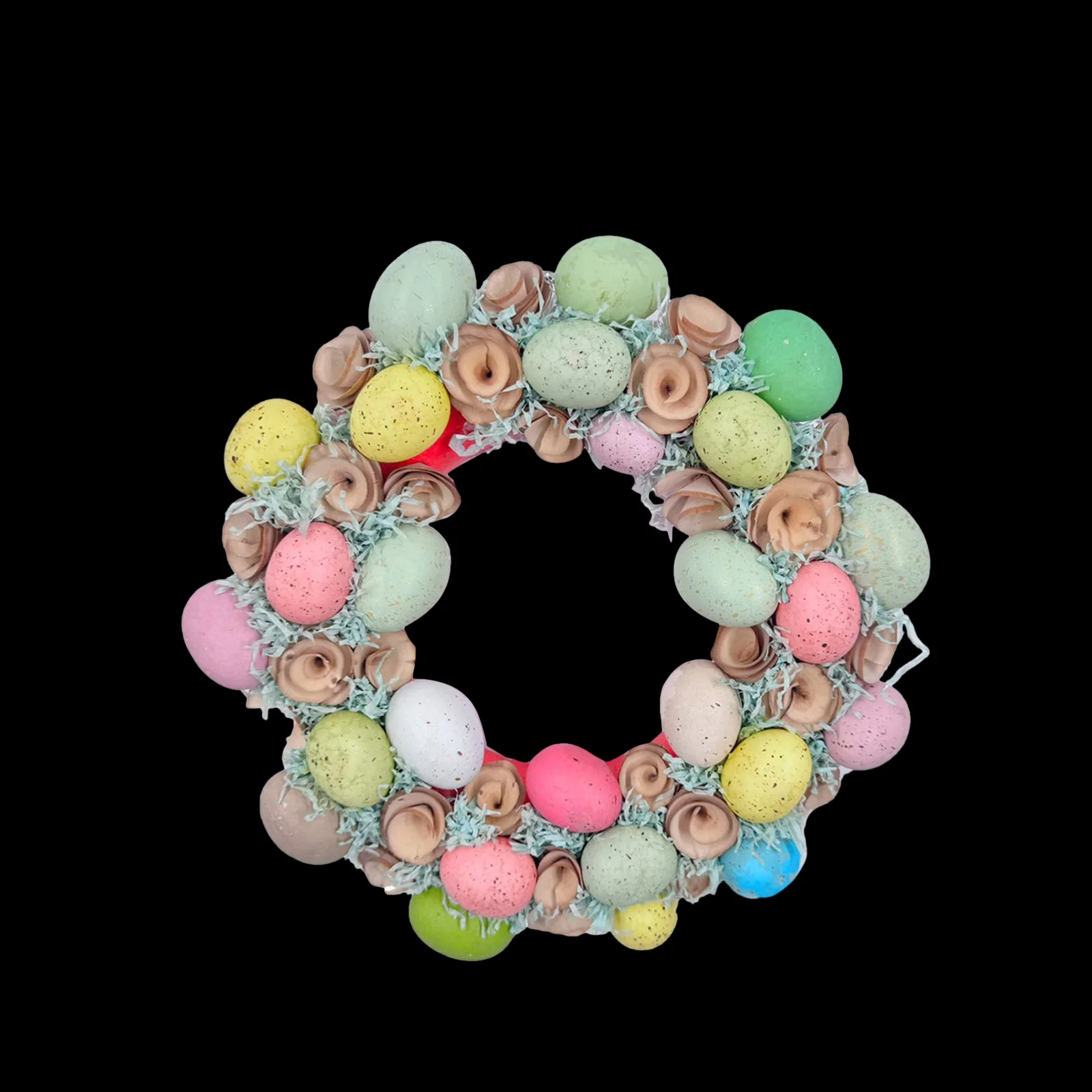 16inch Colorful Easter Egg Wreath Decoration Easter Party Supplies for Farmhouse Home Decor Accessory Sturdy Multipurpose