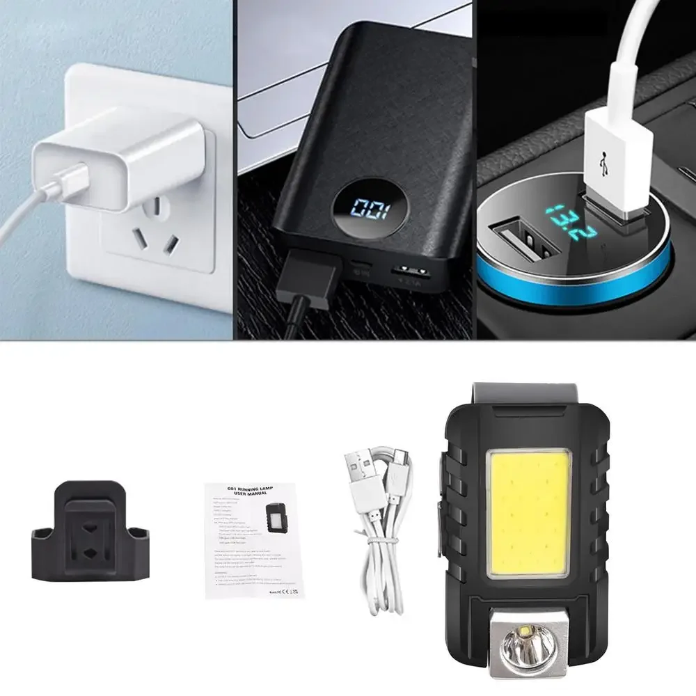 Mini LED Flashlight USB Rechargeable Magnetic Running Chest Light Work Light Clip-on Night Emergency led flashlight led lights led work light work light usb night light