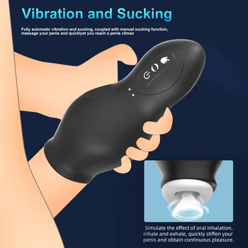 Male Sucking Masturbation Cup Automatic Telescopic Rotation Blowjob Masturbators Sex Machine Adult Sexy Toy for Men Real Vaginal 3