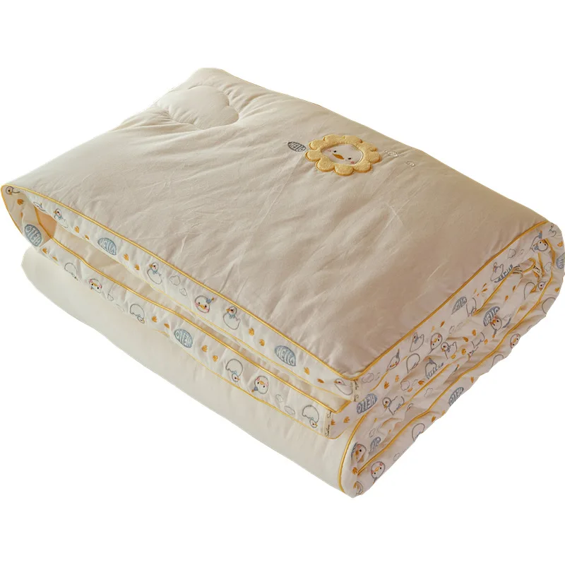 Ins Wind Duckling Class A Soybean Fiber Quilt Baby Thickening Warm Winter Quilt Children's Kindergarten Single