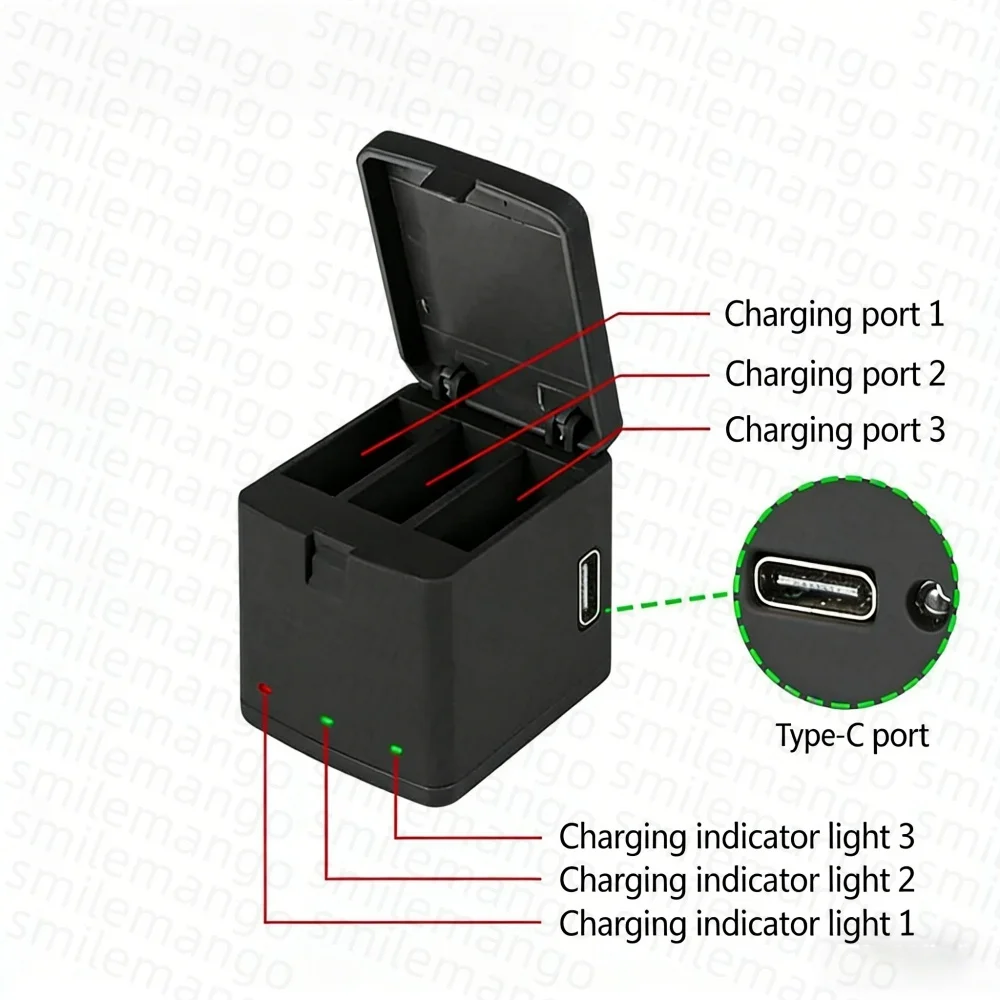 Lot de 1 à 5 Batteries et Chargeur pour GoPro Hero 9/10/11