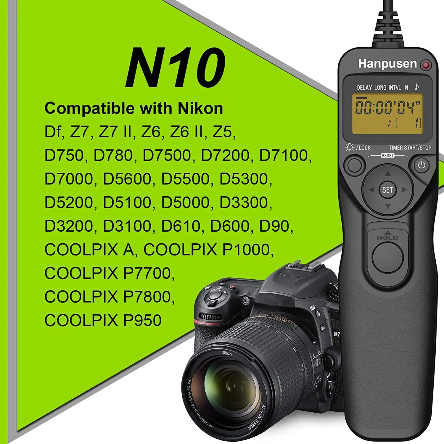 Timer Remote Switch MultiFunction Remote Cord for Nikon with DC2