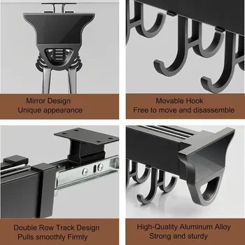 ZEXEF ตู้ครัว Push-Pull หม้อ Rack Locker Rack ตู้เสื้อผ้า Multifunctional Pull-OUT แขวนกระเป๋าเก็บสําหรับ Home 2