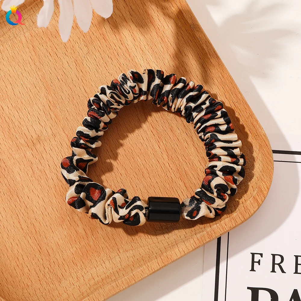 Women's Satin Floral and Polka Dot Hair Scrunchies Set