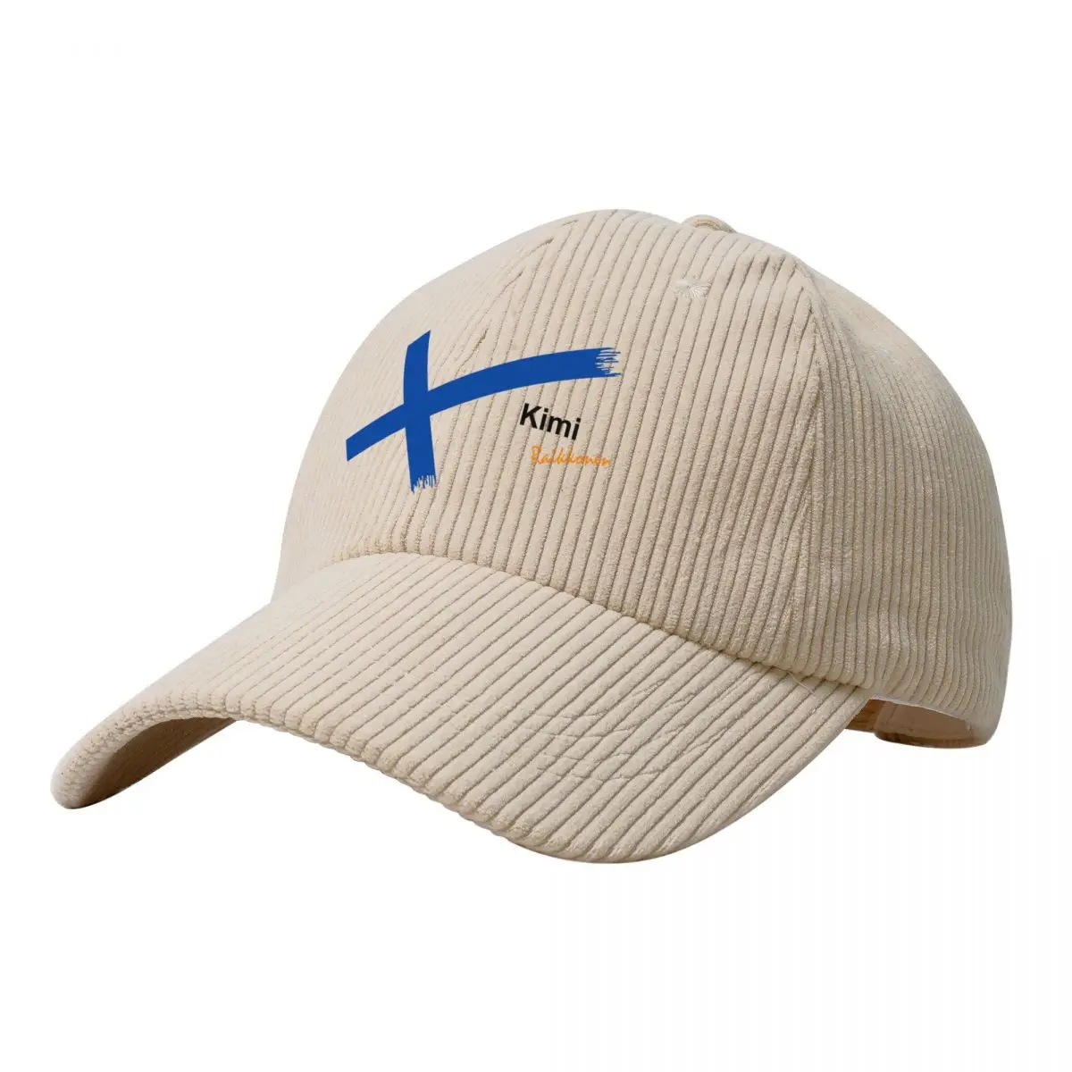 

Blue Flag Signature Kimi Raikkonen Baseball Cap Solid Corduroy Vintage Unisex Baseball Adjustable Polo Trucker Cap Hat