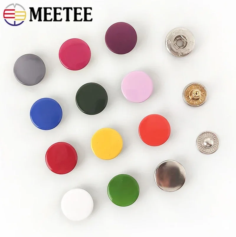 Meetee 20/50Sets 12/15/17mm Snap Fastener Press Stud Button for Clothing Snaps Buttons DIY Clothes Hand Sewing Accessories 5